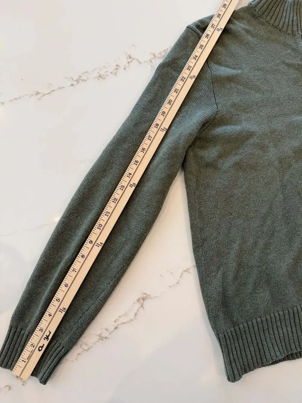 Polo Ralph Lauren Men's Size L Sage Green 100% Cotton Quarter-Zip Sweater